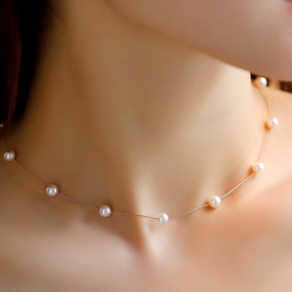 Jewelry - NWOT Dainty Silver Pearl Necklace for Repair